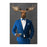 Moose Drinking White Wine Wall Art - Blue Suit