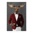 Moose Drinking White Wine Wall Art - Red and White Suit