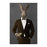 Rabbit Drinking White Wine Wall Art - Brown Suit