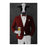 Cow Drinking Beer Wall Art - Red and White Suit