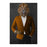 Lion Smoking Cigar Wall Art - Orange and Black Suit