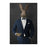 Rabbit drinking martini wearing navy suit large wall art print